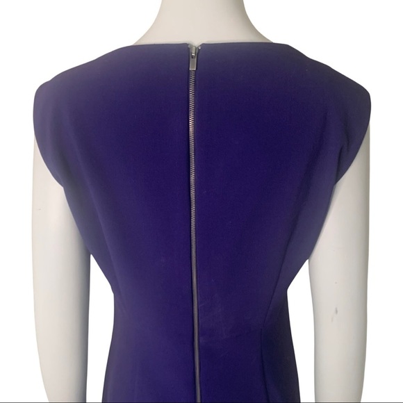 DIANE VON FURSTENBURG Halle Ponte Knit Purple Sleeveless Dress V-Neck Size 8 - Picture 8 of 16